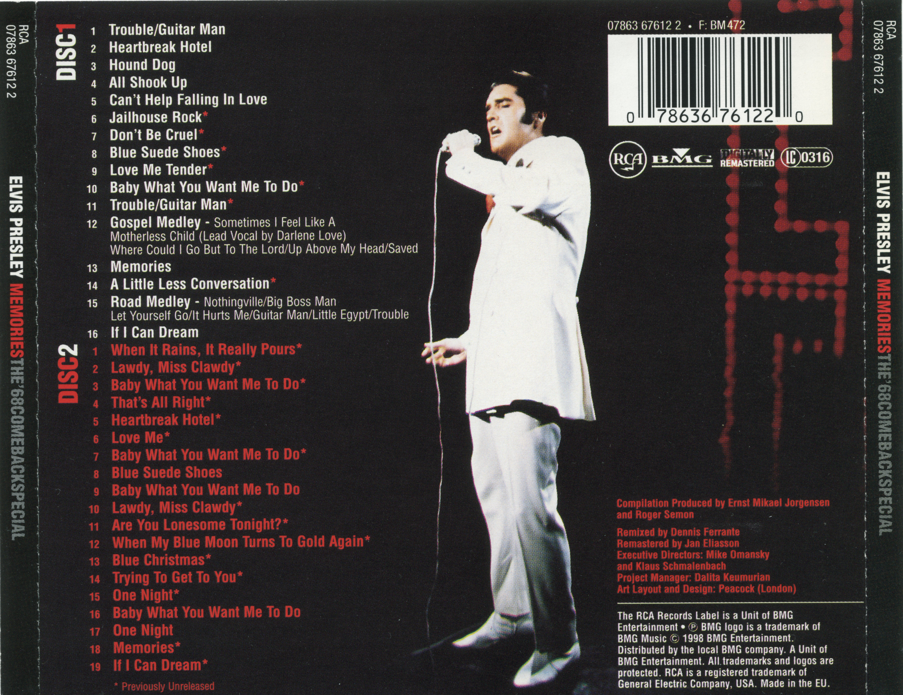 Elvis Presley  Memories; The `68 Comeback Special : Back